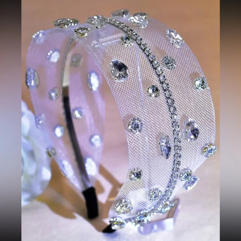 Jeweled Mesh Headband